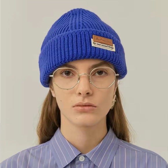 Ader Error Accessories - Ader Error Blue logo patch Wool Knit Beanie (100% wool) BNWT Black Friday 🥳